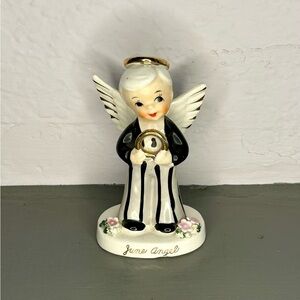 1956 Napco June Boy Angel Figurine ~ Angel of the Month